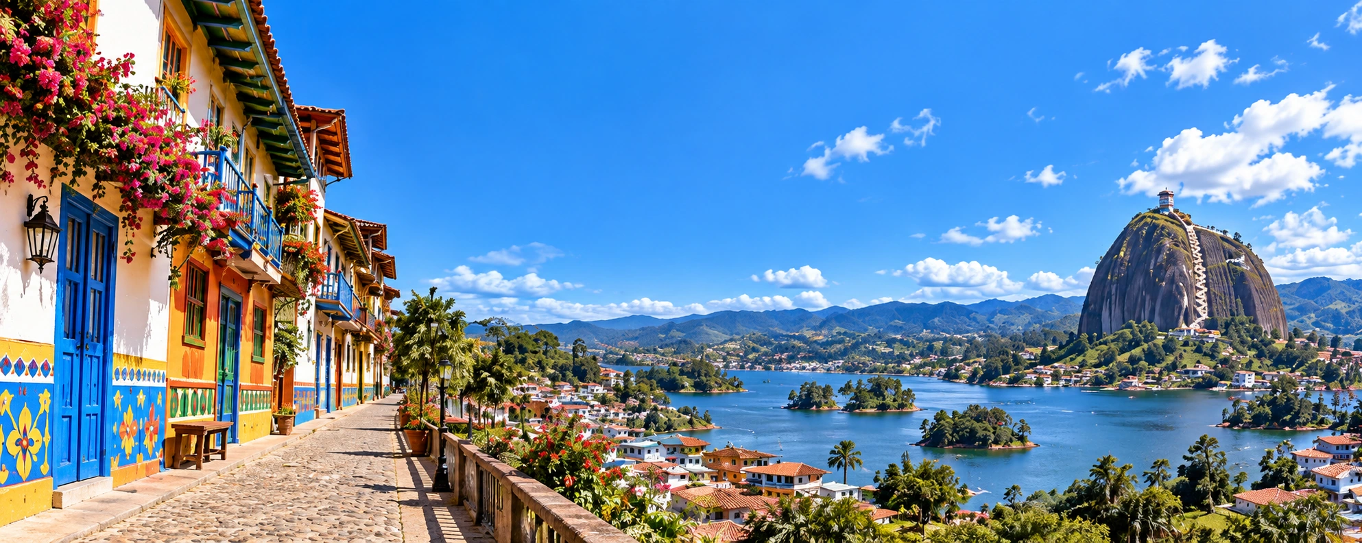 The colors of Guatapé, its reservoir and the Piedra del Peñol